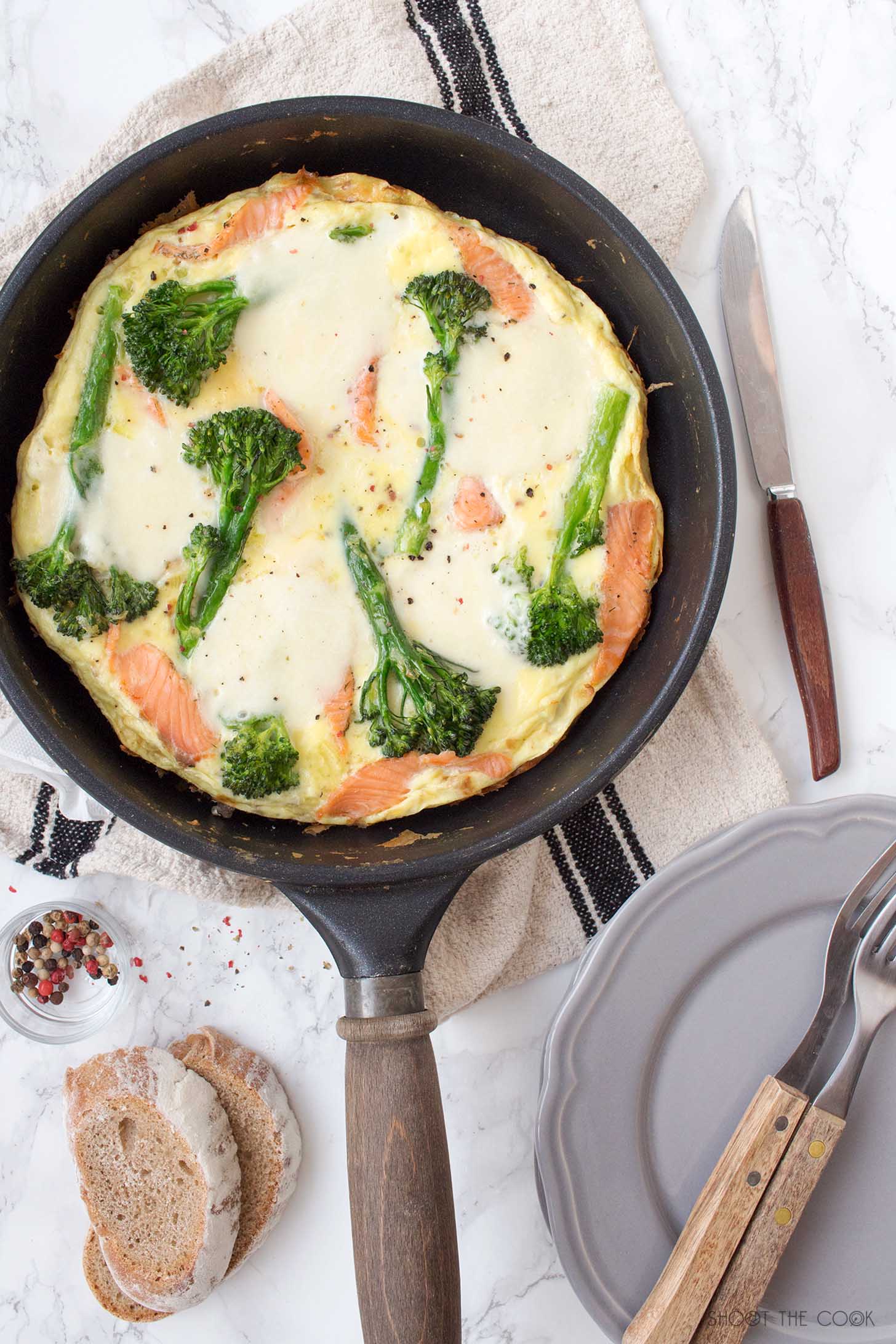 receta de frittata salmon y bimi