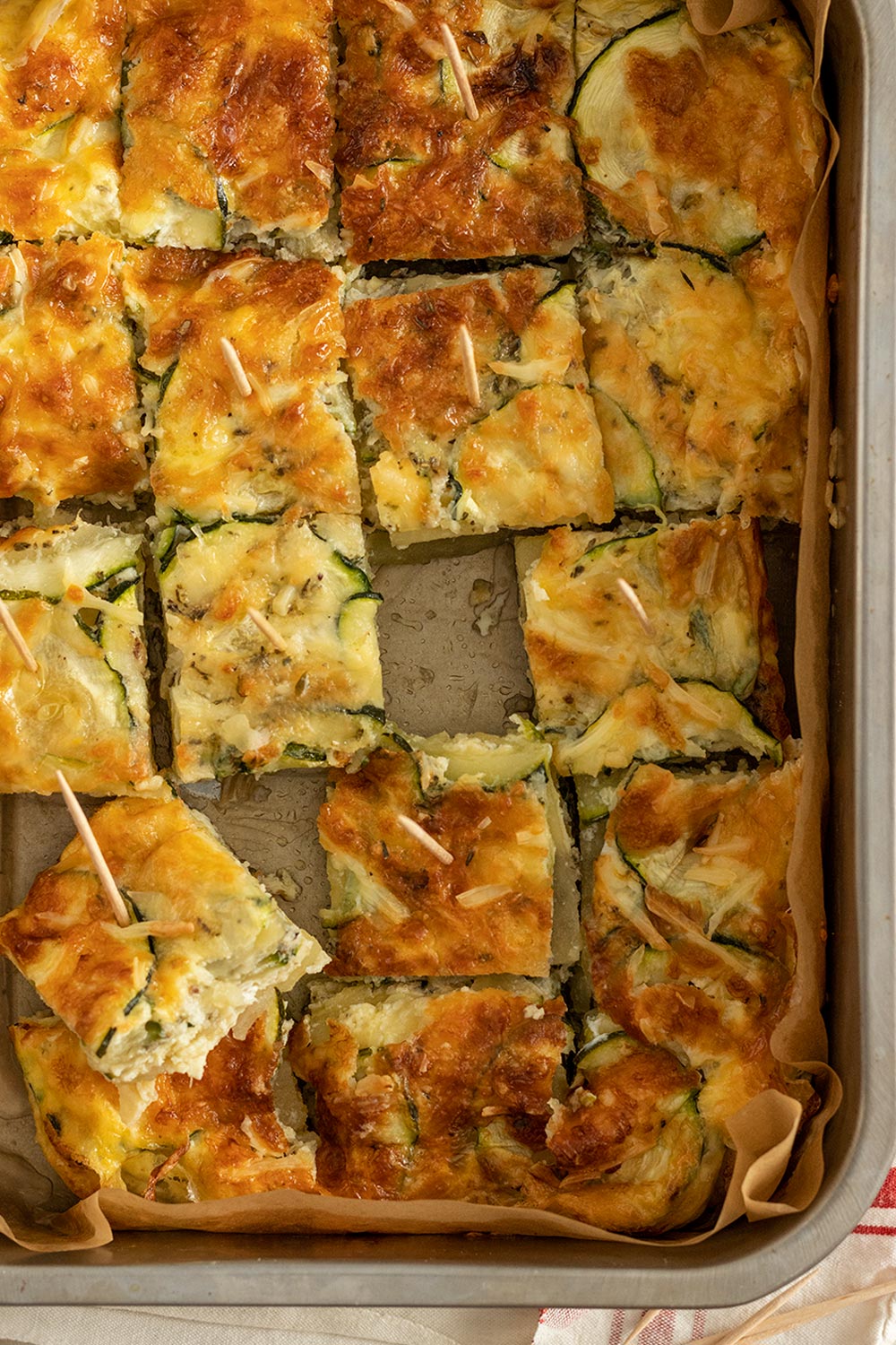 Tortilla de patata y calabacín al horno