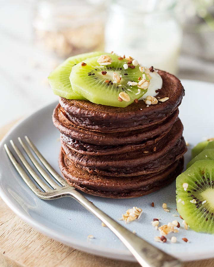 Blinis de chocolate sanos