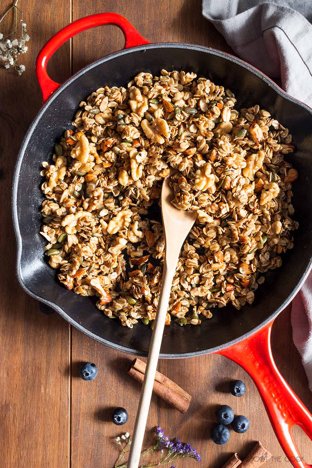 granola en sartén