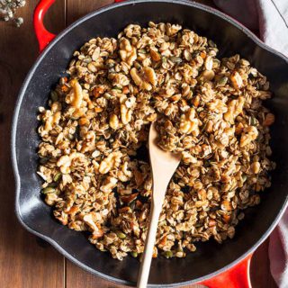 granola en sartén