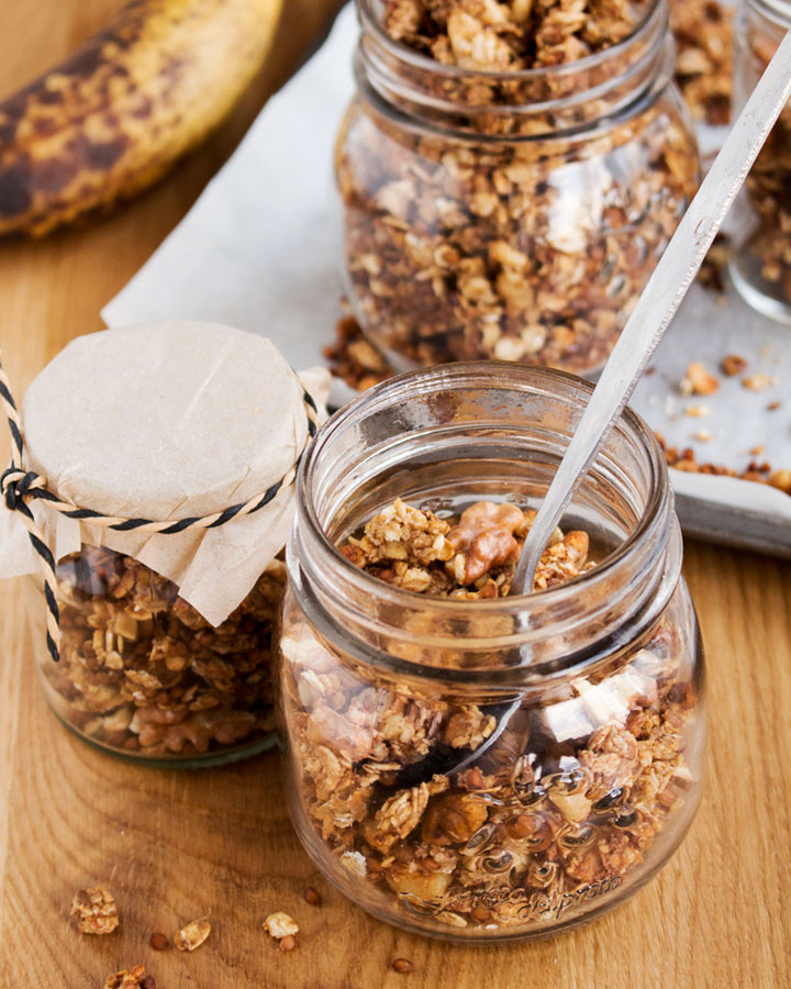 Muesli crujiente de plátano