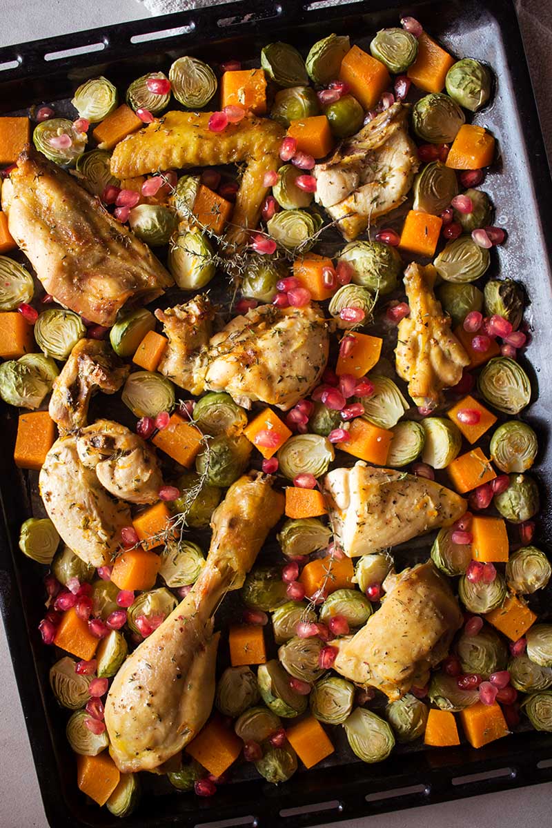 pollo al horno con verduras
