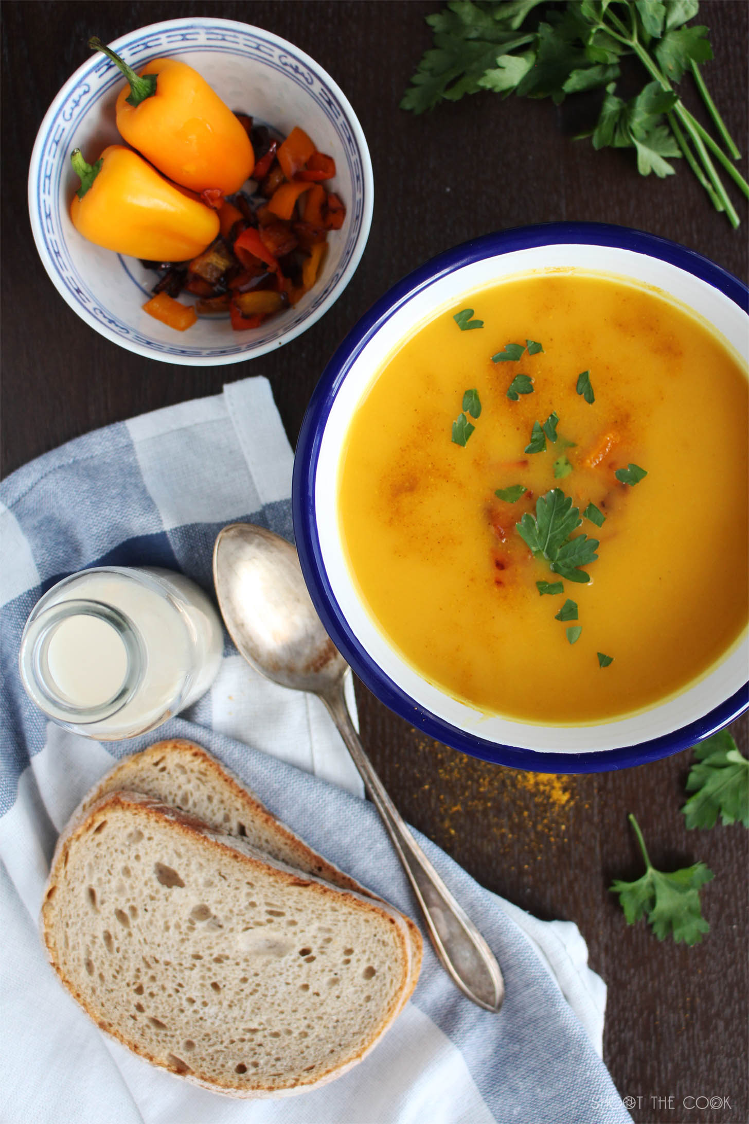 Sopa de calabaza al curry ligera